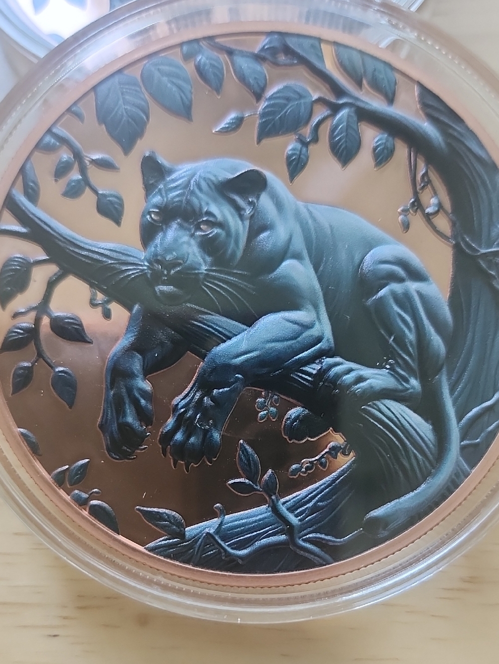 5oz Pure Copper Black Panther Round